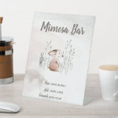 Mimosa Bar Sign, Woodland Animals Baby shower Reclamebord Met Voetstuk (Insitu)