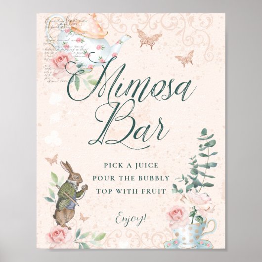 Mimosa Bar Sprookje  Alice In Wonderland Poster (Voorkant)