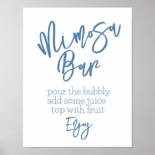 Mimosa Bar Stofblauwe Poster