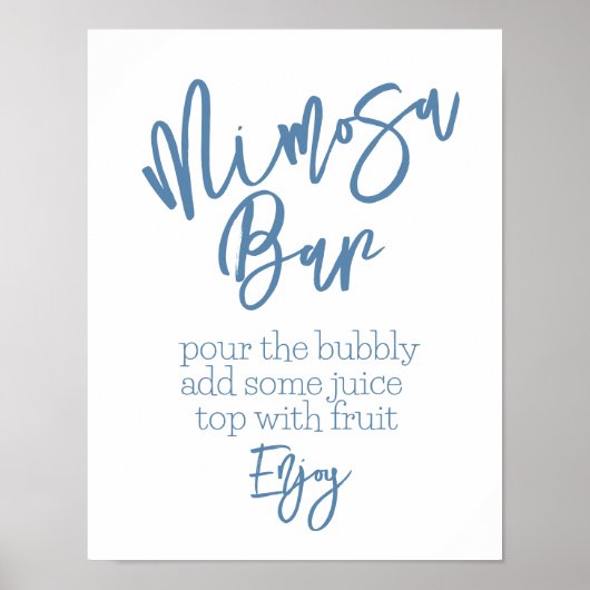 Mimosa Bar Stofblauwe Poster (Voorkant)