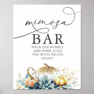 Mimosa Bar Succulents Pumpkins Vrijgezellenfeest Poster