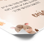 Mimosa Bar Teken Boerderijdieren Baby shower Foto Afdruk (Hoek)