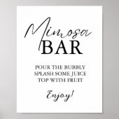 Mimosa Bar Teken Boho Vrijgezellenfeest Bruiloft Poster (Voorkant)