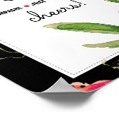 Mimosa Bar-teken | Fuchsia Flowers Weddenschap Pri Poster (Hoek)