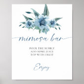 Mimosa Bar Teken Iets Blauw Vrijgezellenfeest Poster (Voorkant)