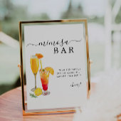 Mimosa Bar Teken, Minimalistische Wedding Bar Teke Kaart