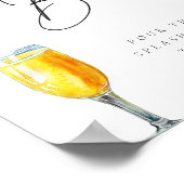 Mimosa bar teken modern minimalistisch Vrijgezelle Poster (Hoek)