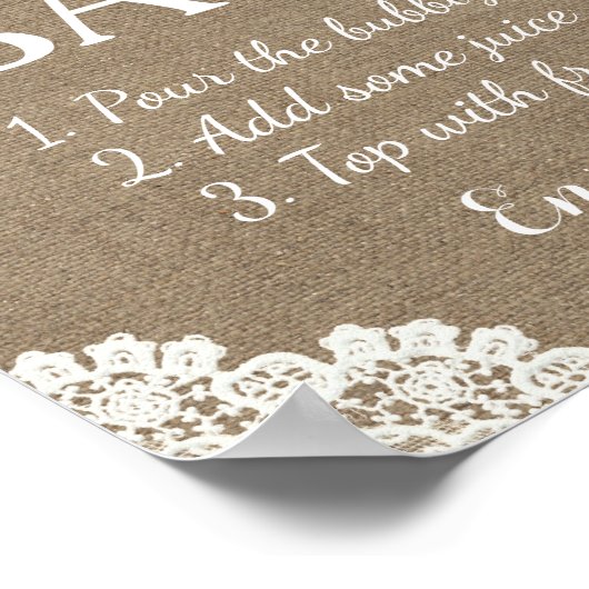 Mimosa Bar-teken | overlapping en kant Poster (Hoek)