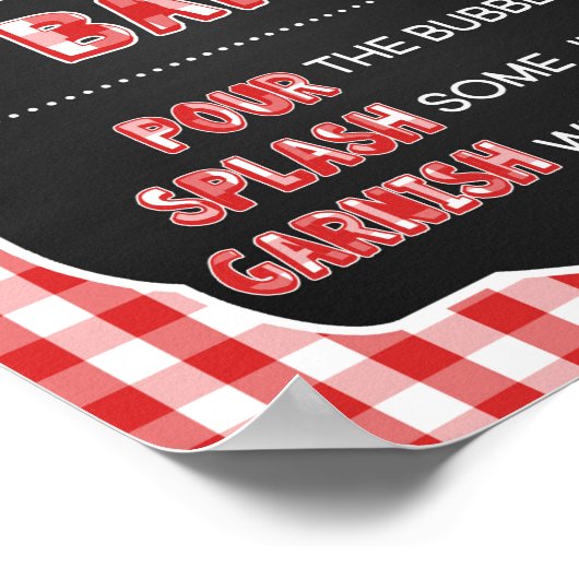 Mimosa Bar-teken - Rode Baby Q Poster (Hoek)