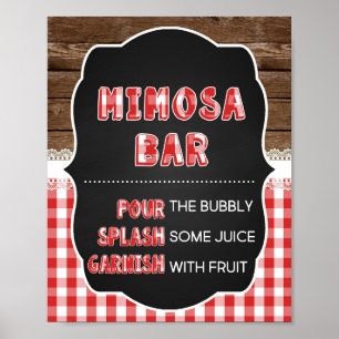 Mimosa Bar-teken - Rode Baby Q Poster