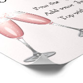 Mimosa Bar Teken Roze Champagne Vrijgezellenfeest Poster (Hoek)