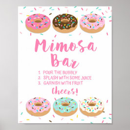 Mimosa Bar Teken Roze Donut Sprinkle Teken Poster