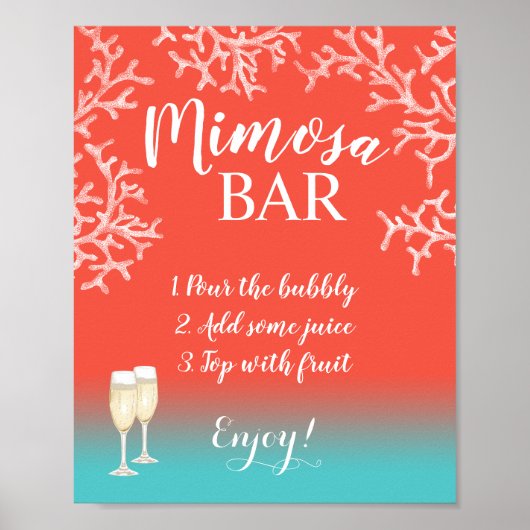 Mimosa Bar-teken | Tropisch beekkoraalrif Poster (Voorkant)