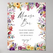 Mimosa Bar Teken Tuin Bloemen Vrijgezellenfeest Poster (Voorkant)