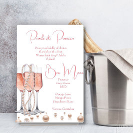 Mimosa Bar Teken voor Parels en Prosecco Reclamebord Met Voetstuk