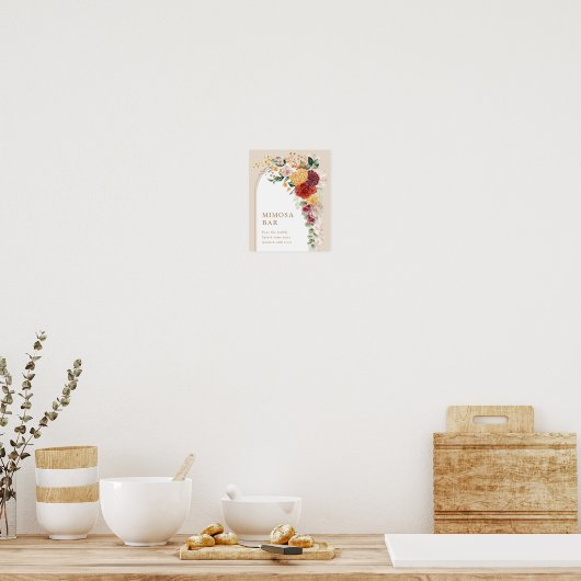 Mimosa Bar Tropisch Boho Bloemenbord Poster (Keuken)