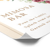 Mimosa Bar Tropisch Boho Bloemenschild Poster (Hoek)