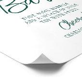 Mimosa Bar Uitnodiging Moderne Smaragdgroene Scrip Poster (Hoek)