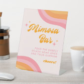 Mimosa Bar Versuft & Betrokken Groovy Roze & Sinaa Reclamebord Met Voetstuk (Insitu)