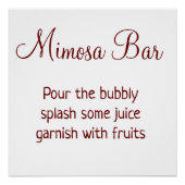 Mimosa bar vrijgezellenfeest bruiloft perfect poster (Voorkant)