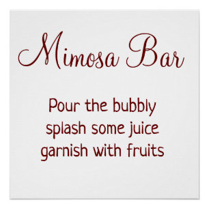 Mimosa bar vrijgezellenfeest bruiloft perfect poster