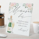 Mimosa Bar Vrijgezellenfeest Pedestal Sign Reclamebord Met Voetstuk<br><div class="desc">Deze leuke accessoire is perfect voor je feest als je het aanpast!</div>