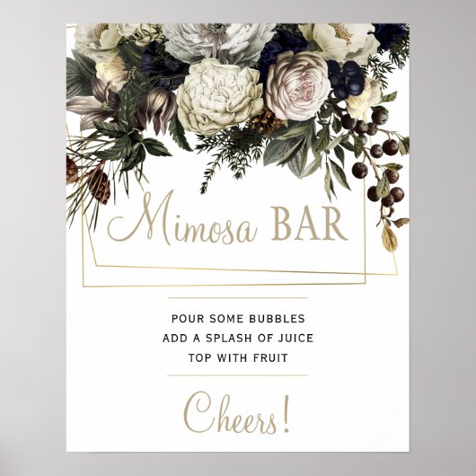 Mimosa bar vrijgezellenfeest winterfeest poster (Voorkant)