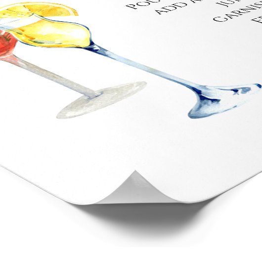 Mimosa Bar Wedding Bar Script Sign Poster (Hoek)