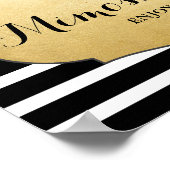 Mimosa Bar Wedding Sign Faux Gold Foil Stripes Poster (Hoek)