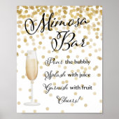Mimosa Bar Wedding Sign Gold Poster (Voorkant)
