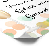 Mimosa Bar Wedding Sign Gold, Roze, Mint Poster (Hoek)