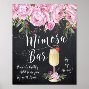 Mimosa Bar Wedding Sign Lila Floral Poster