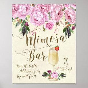 Mimosa Bar Wedding Sign Lila paars Poster