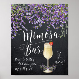 Mimosa Bar Wedding Sign Lila paarse lavender Poster