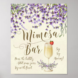 Mimosa Bar Wedding Sign Lila paarse lavender Poster