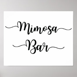 Mimosa Bar Wedding Sign | Moderne kalligrafie Poster