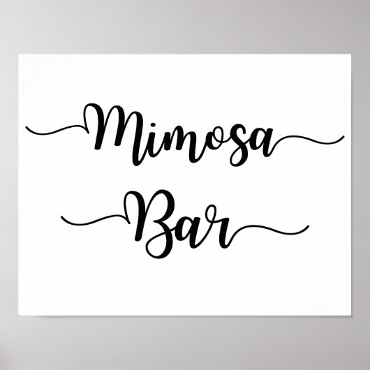 Mimosa Bar Wedding Sign | Moderne kalligrafie Poster (Voorkant)