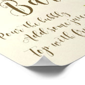 Mimosa Bar Wedding Sign Peach-bloemen Poster (Hoek)