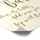 Mimosa Bar Wedding Sign peach floral Poster (Hoek)