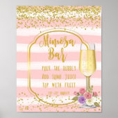 Mimosa Bar Wedding Sign roze Gold confetti Poster (Voorkant)