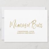 "Mimosa Bar" Wedding Sign | Stijlvolle Golden Kaart (Voorkant)