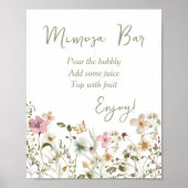 Mimosa Bar Wildflower Vrijgezellenfeest Poster (Voorkant)