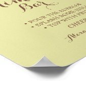 Mimosa Bar Zonnebloemen Groene Huwelijksbord Poster (Hoek)