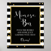 Mimosa Bar Zwart & Goud Bord Poster (Voorkant)
