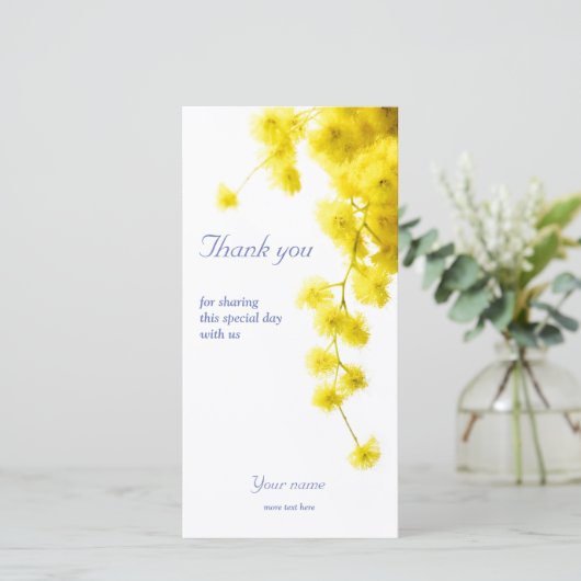 Mimosa Bedankkaart (Staand voorkant)