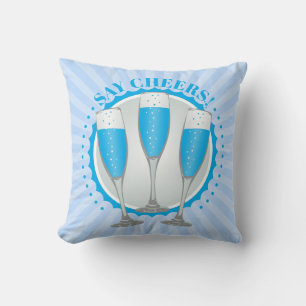 Mimosa Blauwe Champagne Glazen Worp Kussen