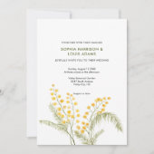 Mimosa bloemen bruiloft uitnodiging (Voorkant)