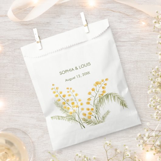 Mimosa bloemen romantische bruiloft bedankzakje (Geknipt)