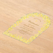 Mimosa-boogbevestiging Acryl Uitnodigingen (Laagn)