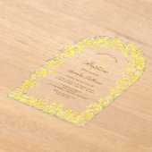 Mimosa-boogdoop Acryl Uitnodigingen (Laagn)